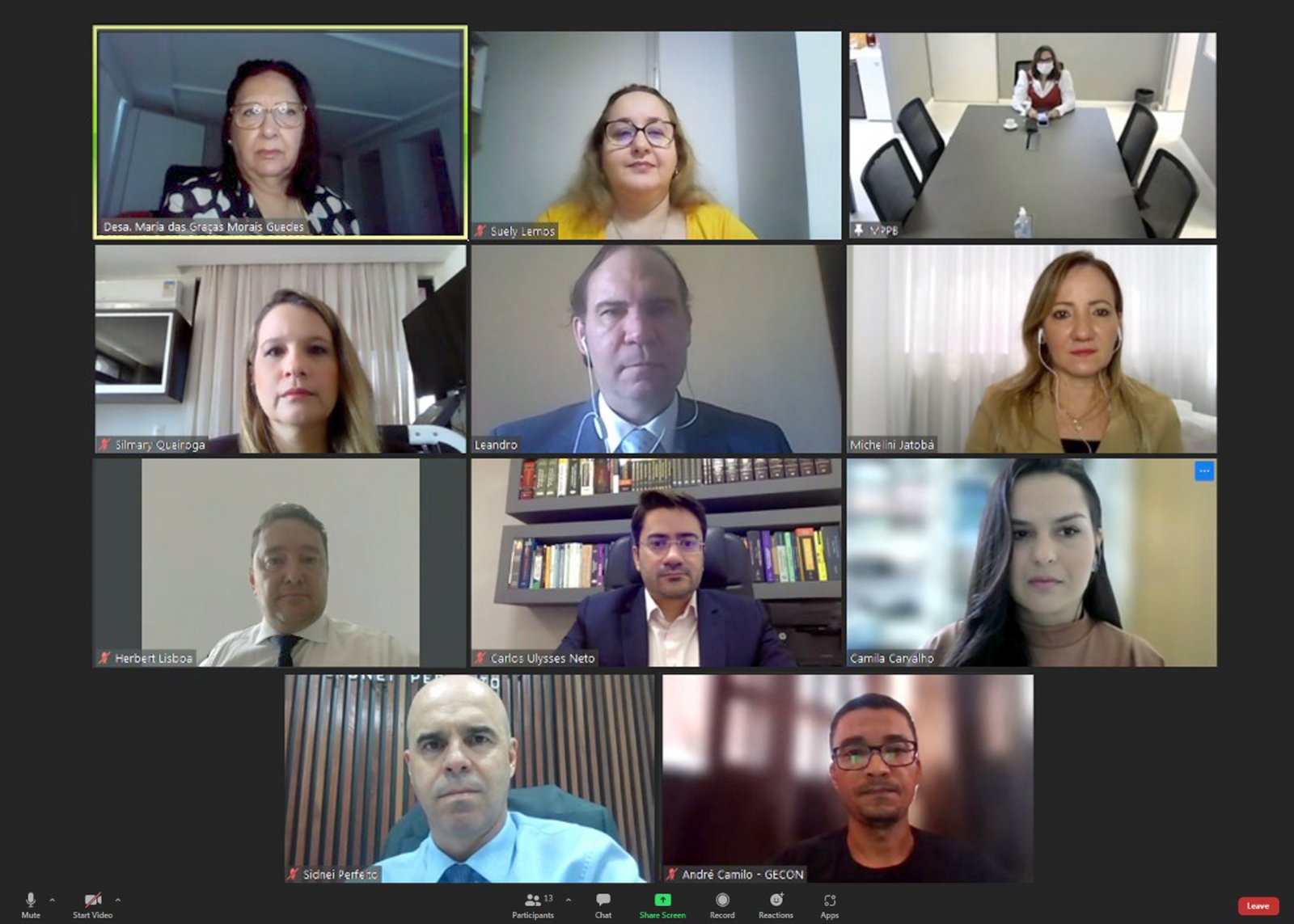 Captura de tela da reunião da Comissão do 2° Concurso para Serventias Extrajudiciais